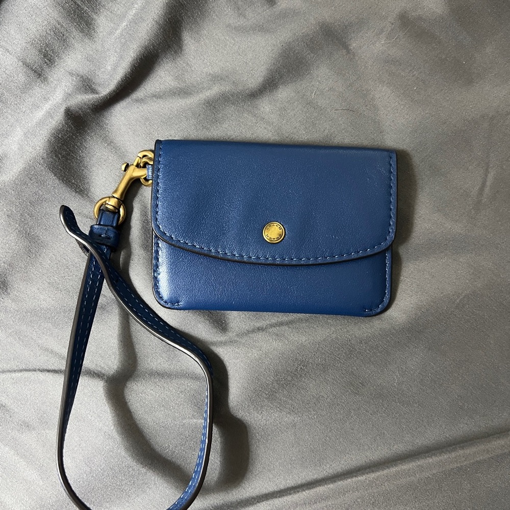 Coach Blue Leather Card Holder